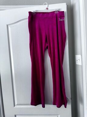 Juicy Couture Kids Magenta Velour Joggers